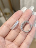 4.5CTW Emerald Cut Lab Grown Diamond Earrings in 18K White Gold