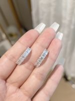 4.5CTW Emerald Cut Lab Grown Diamond Earrings in 18K White Gold
