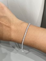 3CTW Round Brilliant Lab Grown Diamond Tennis Bracelet Four Prong