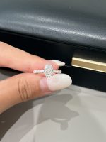 1CTW Oval Cut Lab Grown Diamond Engagement Ring in 18K White Gold