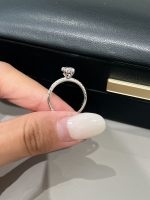 1CTW Oval Cut Lab Grown Diamond Engagement Ring in 18K White Gold