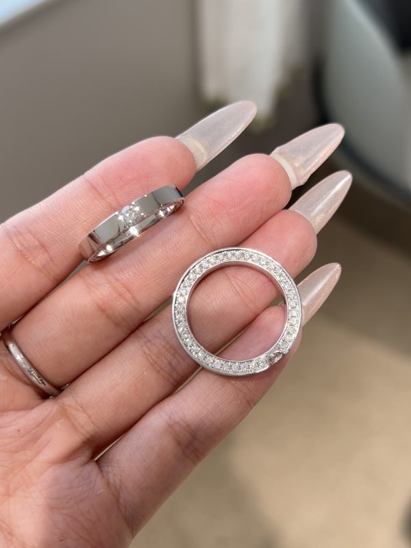 Full Circle  Lab Grown Diamond Wedding Band Ring in 18K White Gold