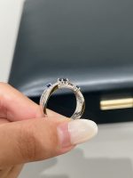 Lab Grown Diamond and Sapphire Band Ring in Platinum