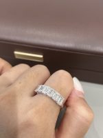 Half Circle 3CTW Emerald Cut Lab Grown Diamond Wedding Band For Women