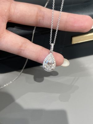2CTW Pear Shape Lab Grown Diamond Pendant in 18K  White Gold