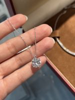 2CT Lab Grown Diamond Round Brilliant Solitaire Pendant in 18K White Gold