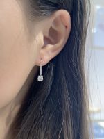 Round Brilliant Lab Grown Diamond Earrings Four Prong in 18K White Gold