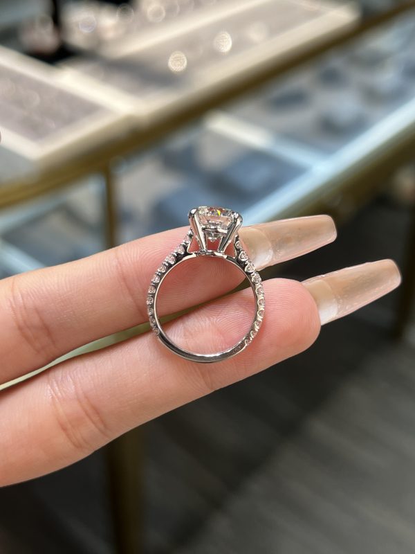 3CTW Round Brilliant Lab Grown Diamond Engagement Ring Four Prong