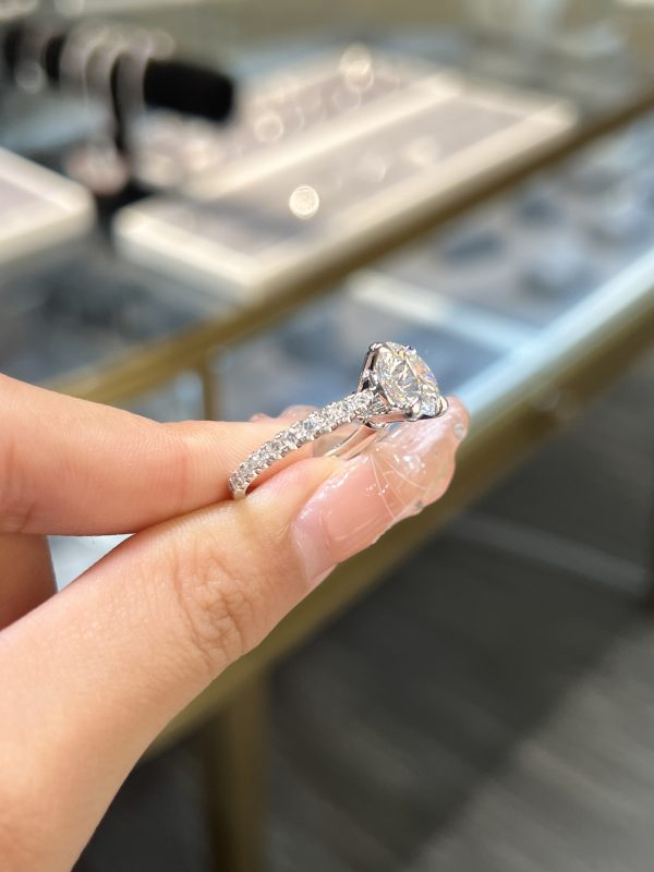 3CTW Round Brilliant Lab Grown Diamond Engagement Ring Four Prong