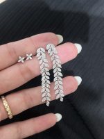 Marquise Cut and Round Brilliant Lab Grown Diamond Earrings