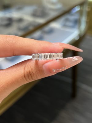 5.9CTW Emerald Cut Lab Grown Diamond Women's Wedding Band Ring