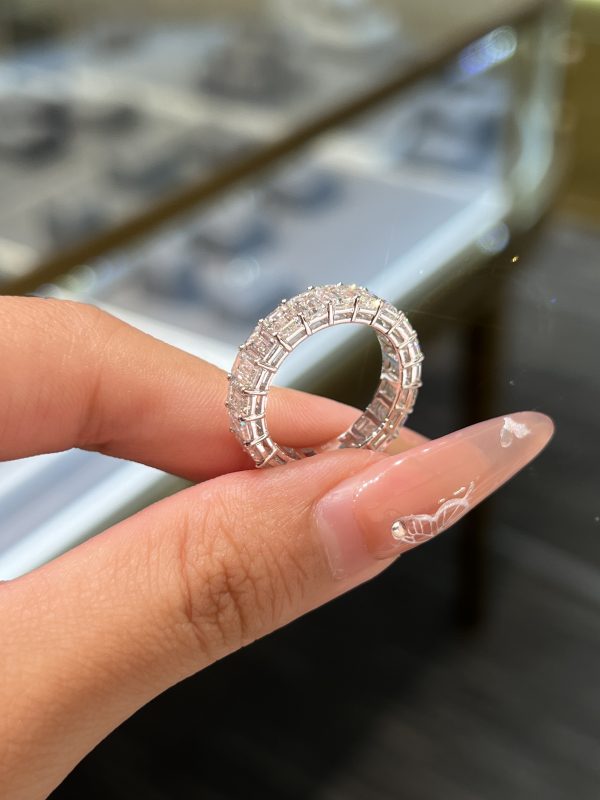 5.9CTW Emerald Cut Lab Grown Diamond Women's Wedding Band Ring