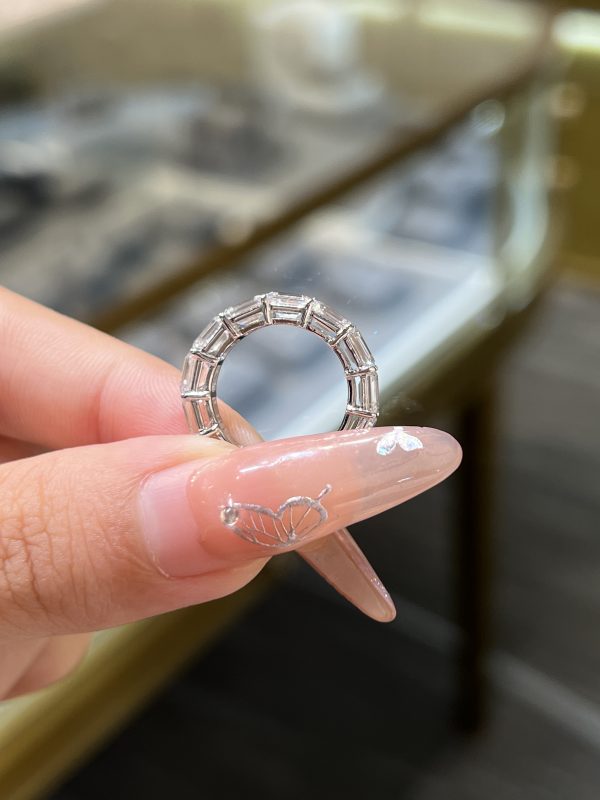 3.25CTW Emerald Cut Lab Grown Diamond Men‘s Wedding Band