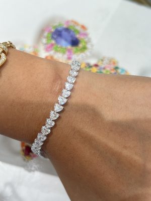 Heart Cut Lab Grown Diamond Bracelet
