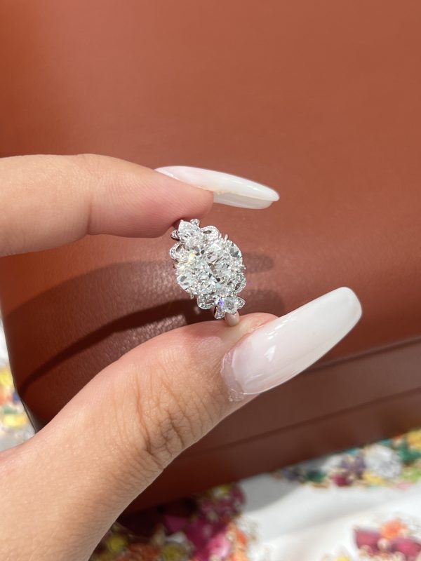 2CTW Oval Cut Lab Grown Diamond Engagement Ring