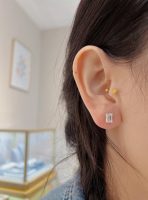 2CTW Emerald Cut Lab Grown Diamond Earrings Four Prong