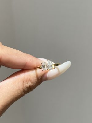 Toi et Moi Two-Stone Lab Grown Diamond Engagement Ring in 18K Yellow Gold