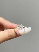 Toi et Moi Lab Grown Diamond Engagement Ring Oval Cut and Pear Shape