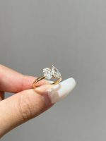 Toi et Moi Lab Grown Diamond Engagement Ring Oval Cut and Pear Shape