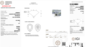 2.2CTW Pear Cut Lab Grown Diamond Necklace Certification