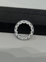 8 Carats Full Circle Lab Grown Diamond  Wedding Band Ring in 18K White Gold