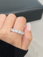 8 Carats Full Circle Lab Grown Diamond  Wedding Band Ring in 18K White Gold