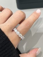 8 Carats Full Circle Lab Grown Diamond  Wedding Band Ring in 18K White Gold