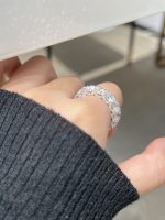 8 Carats Full Circle Lab Grown Diamond  Wedding Band Ring in 18K White Gold