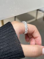 8 Carats Full Circle Lab Grown Diamond  Wedding Band Ring in 18K White Gold