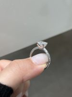 1.5 Carat Princess Cut Lab Grown Diamond Engagement Ring in 18K White Gold