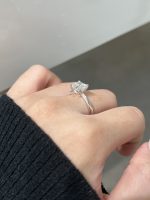 1.5 Carat Princess Cut Lab Grown Diamond Engagement Ring in 18K White Gold