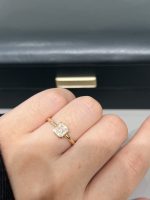 0.6 Carat Radiant Cut Lab Grown Diamond Engagement Ring in 18K Yellow Gold
