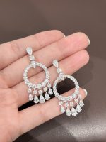 Full Circle Lab Grown Diamond Earrings For  Women in 18K White Gold