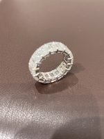 11 Carats Full Circle Emerald Cut Lab Grown Diamond Wedding Band Ring in 18K White Gold