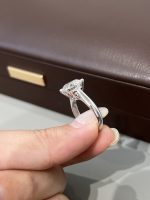 5CT Lab Grown Diamond Solitaire Engagement Ring in 18K White Gold