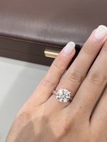 5CT Lab Grown Diamond Solitaire Engagement Ring in 18K White Gold